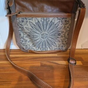 Myra Bag Brown and Gray Crossbody Bag